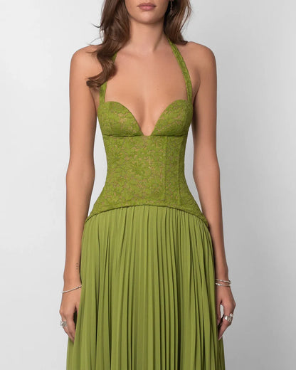 LOUWENA – Vestido largo plisado elegante