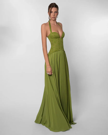 LOUWENA – Vestido largo plisado elegante
